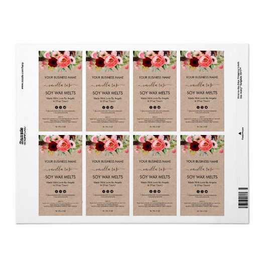 Blumenetiketten für die Verpackung von Sojamilch (Vorne)