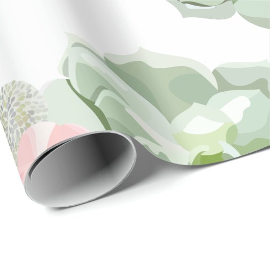 Blumeneukalyptus-saftiges Hochzeits-Packpapier Geschenkpapier (Rolleneckpunkt)