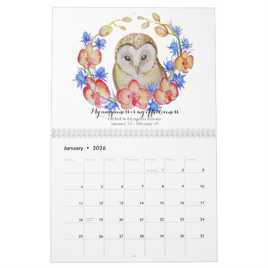 Blumeneulen Ihr Blumenhoroskopzeichen Kalender (Jan 2026)