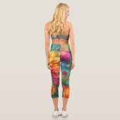 Blumenexplosion: Bursting-Farbmuster Capri Leggings (Rückseite)