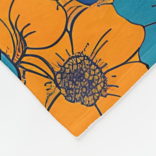 Blumenexplosion Fleecedecke (Ecke)