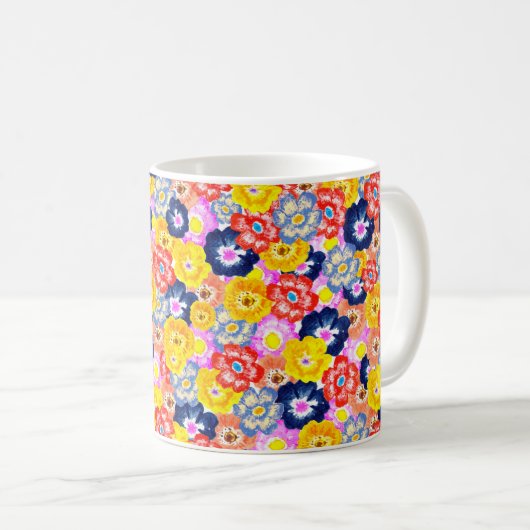 Blumenexplosion Kaffeetasse (VorderseiteRechts)