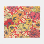 Blumenexplosion: Nahtloser Vintager Trend. Fleecedecke (Vorderseite (Horizontal))