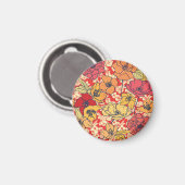 Blumenexplosion: Nahtloser Vintager Trend. Magnet (Vorderseite/Rückseite)