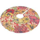Blumenexplosion: Nahtloser Vintager Trend. Polyester Weihnachtsbaumdecke (Schrägansicht)