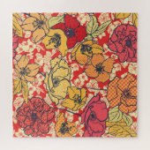 Blumenexplosion: Nahtloser Vintager Trend. Puzzle (Horizontal)
