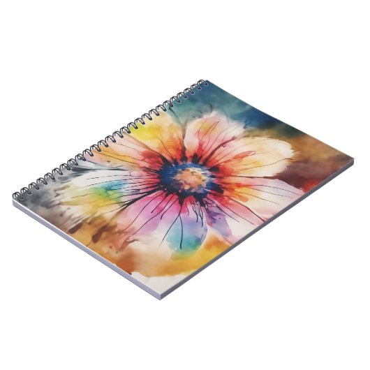 Blumenexplosion von Farben Notizblock (Linke Seite)