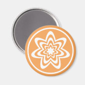 Blumenexplosionsmagnet, Orange Magnet (Vorderseite/Rückseite)