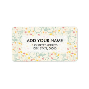 Blumenfahrrad des eleganten adressaufkleber