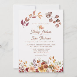 Blumenfall in Liebe Boho Fall Botanische Hochzeit Einladung