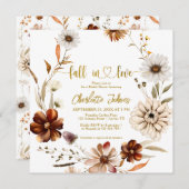 Blumenfall in Liebe Boho Kranz Brautparty Einladung (Vorne/Hinten)