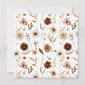 Blumenfall in Liebe Boho Kranz Brautparty Einladung (Rückseite)