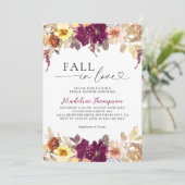 Blumenfall in Liebe Brautparty Einladung (Stehend Vorderseite)