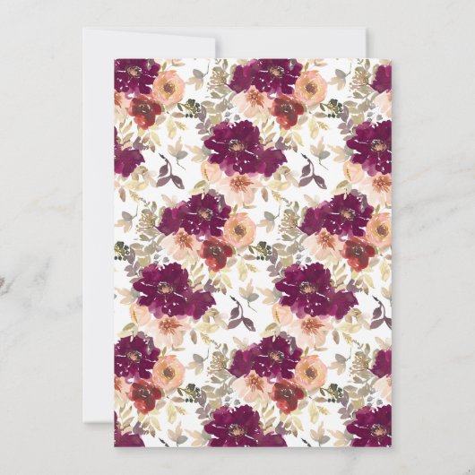 Blumenfall in Liebe Brautparty Einladung (Rückseite)