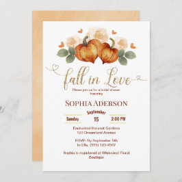 Blumenfall in Liebe Pumpkin Herz Brautparty Einladung