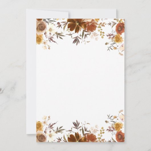 Blumenfall in Liebe rustikale Herbstdusche Baby Einladung (Rückseite)