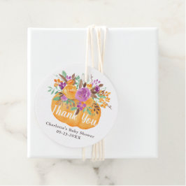 Blumenfall Kleine Kürbiswasserfarbe Vielen Dank Geschenkanhänger