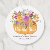 Blumenfall Kleine Kürbiswasserfarbe Vielen Dank Geschenkanhänger (Vorderseite)