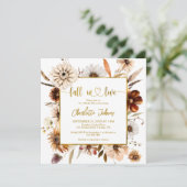 Blumenfall Liebe Terracotta Brautparty Einladung (Stehend Vorderseite)