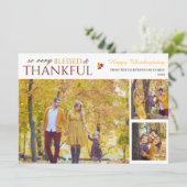 Blumenfall Modernes Glückwunsch, Familie Foto Feiertagskarte (Stehend Vorderseite)