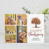 Blumenfall Modernes Glückwunsch, Familie Foto Feiertagskarte (Stehend Vorderseite)