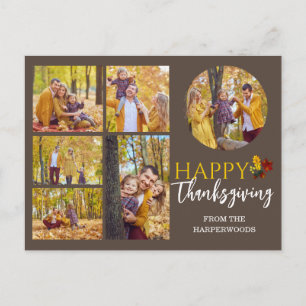 Blumenfall Modernes Glückwunsch, Familie Foto Feiertagspostkarte