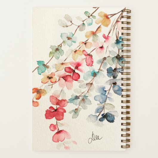 Blumenfall - SpiralNotebook Notizblock (Rückseite)