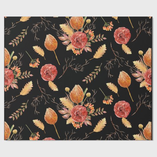 Blumenfallpapier Geschenkpapier (Flach)