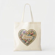 Blumenfalsche Stickerei Herz Mama