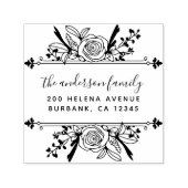 Blumenfamilien Rose Rücksendeadresse Permastempel (Design)