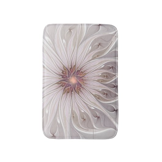 Blumenfantasie, Abstrakte moderne Pastell-Blume Badematte (Vorderseite Vertikal)