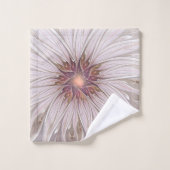 Blumenfantasie, Abstrakte moderne Pastell-Blume Badhandtuch Set (Waschlappen)