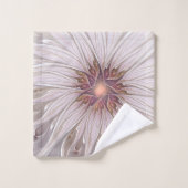 Blumenfantasie, Abstrakte moderne Pastell-Blume Badhandtuch Set (Waschlappen)