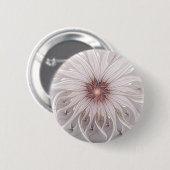 Blumenfantasie, Abstrakte moderne Pastell-Blume Button (Vorne & Hinten)