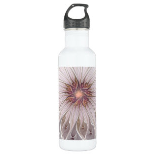 Blumenfantasie, Abstrakte moderne Pastell-Blume Edelstahlflasche