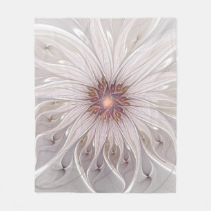 Blumenfantasie, Abstrakte moderne Pastell-Blume Fleecedecke