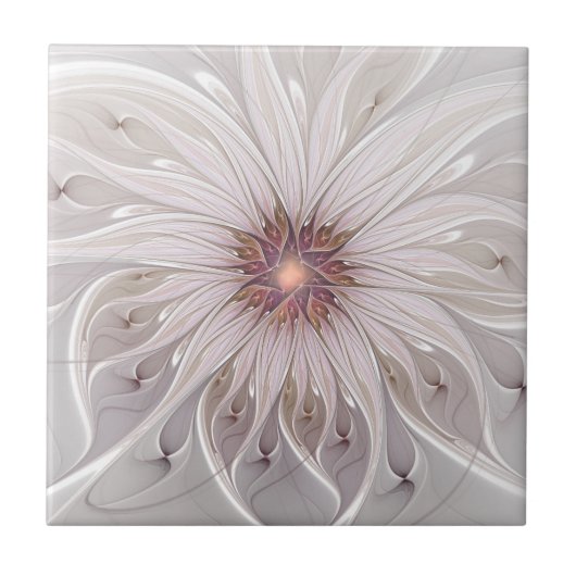 Blumenfantasie, Abstrakte moderne Pastell-Blume Fliese (Vorderseite)