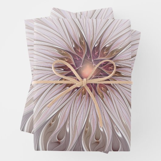 Blumenfantasie, Abstrakte moderne Pastell-Blume Geschenkpapier Set (Beispiel)