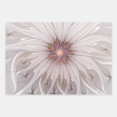 Blumenfantasie, Abstrakte moderne Pastell-Blume Geschenkpapier Set (Vorderseite)