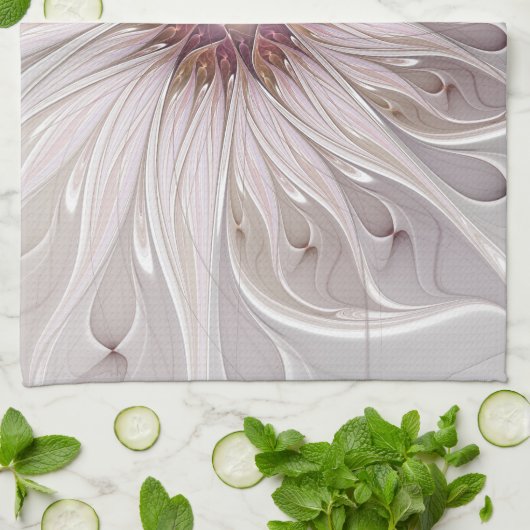 Blumenfantasie, Abstrakte moderne Pastell-Blume Geschirrtuch (Gefaltet)