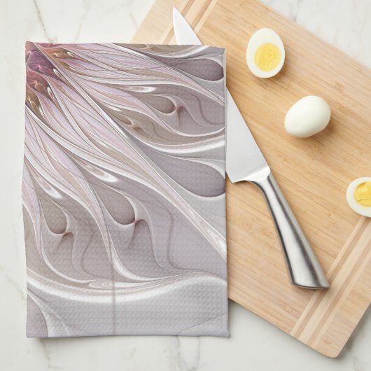 Blumenfantasie, Abstrakte moderne Pastell-Blume Geschirrtuch (Viertel Falte)