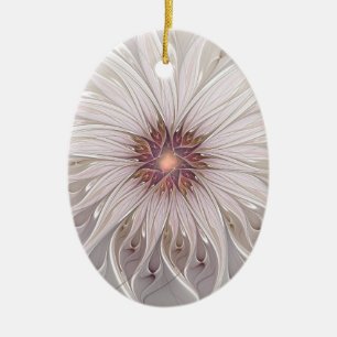 Blumenfantasie, Abstrakte moderne Pastell-Blume Keramik Ornament