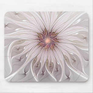 Blumenfantasie, Abstrakte moderne Pastell-Blume Mousepad
