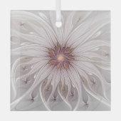 Blumenfantasie, Abstrakte moderne Pastell-Blume Ornament Aus Glas (Vorderseite)