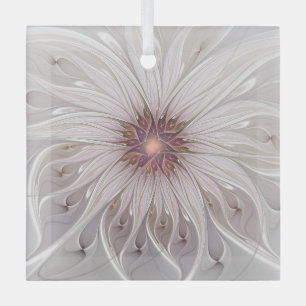 Blumenfantasie, Abstrakte moderne Pastell-Blume Ornament Aus Glas