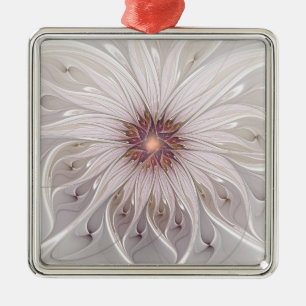Blumenfantasie, Abstrakte moderne Pastell-Blume Ornament Aus Metall