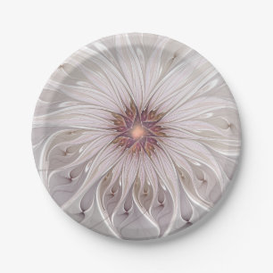 Blumenfantasie, Abstrakte moderne Pastell-Blume Pappteller