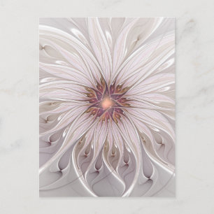 Blumenfantasie, Abstrakte moderne Pastell-Blume Postkarte