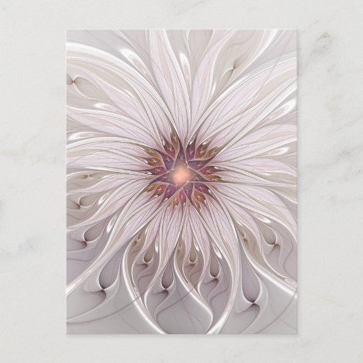 Blumenfantasie, Abstrakte moderne Pastell-Blume Postkarte (Vorderseite)