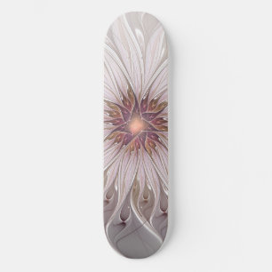 Blumenfantasie, Abstrakte moderne Pastell-Blume Skateboard